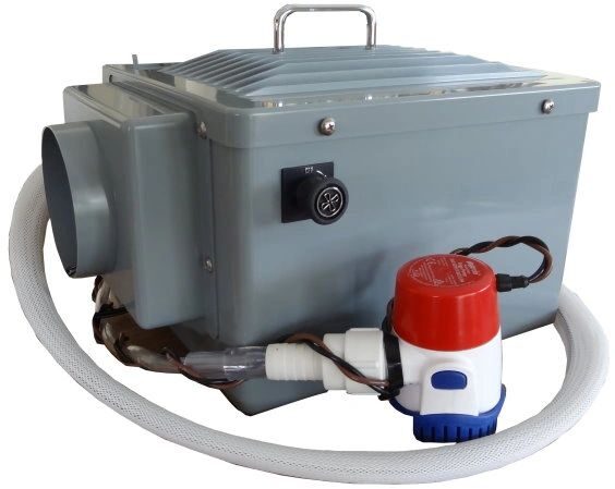 MightyKool GT gray dual 12-volt evaporative cooler with pump and hose